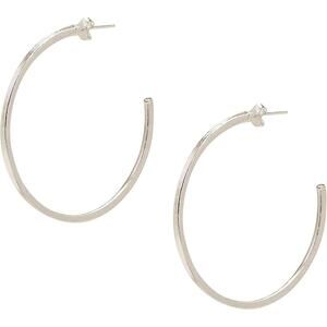 Sheila Fajl Perfect Hoop Earrings in Brushed Silver Plated NEW